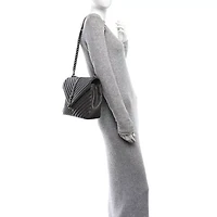 Saint Laurent Sheepskin Matelasse Large Monogram College Satchel Dark Anthracite -FINAL SALE NO RETURNS