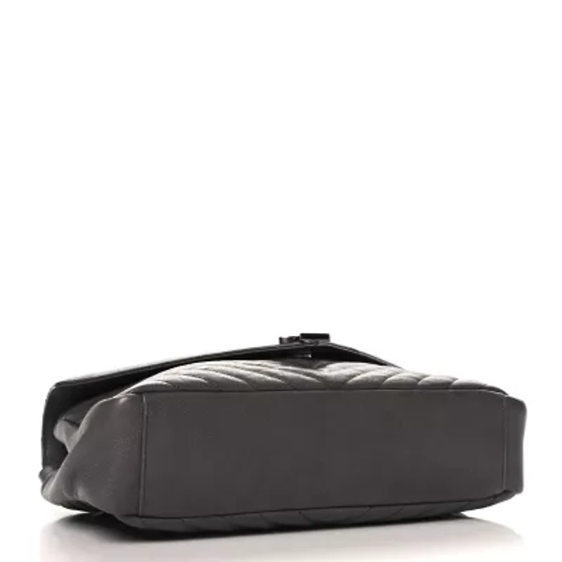 Saint Laurent Sheepskin Matelasse Large Monogram College Satchel Dark Anthracite -FINAL SALE NO RETURNS