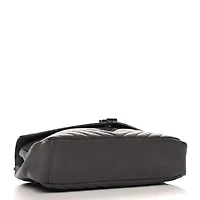 Saint Laurent Sheepskin Matelasse Large Monogram College Satchel Dark Anthracite -FINAL SALE NO RETURNS