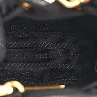 Prada Sequin Satin Triangle Logo Mini Pouch Black -FINAL SALE NO RETURNS