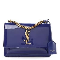 Saint Laurent Patent Small Monogram Sunset Royal Blue -FINAL SALE NO RETURNS