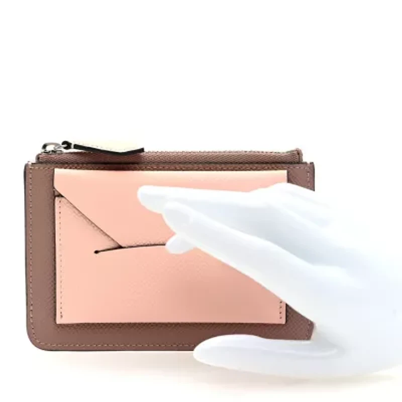 Moynat Carat Calfskin Envelope Zip Coin Purse -FINAL SALE NO RETURNS