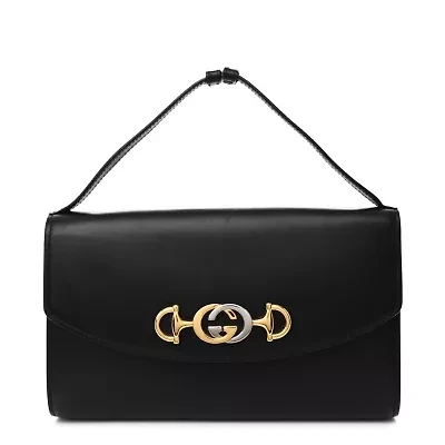 Gucci Smooth Calfskin Small Zumi Top Handle Shoulder Bag Black -FINAL SALE NO RETURNS