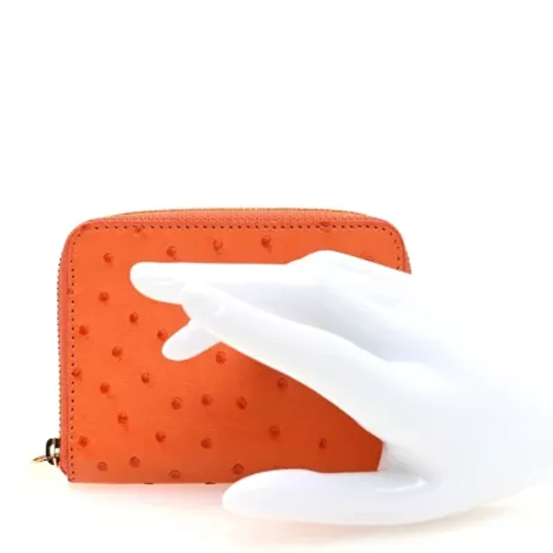 Louis Vuitton Ostrich Zippy Coin Purse Piment -FINAL SALE NO RETURNS