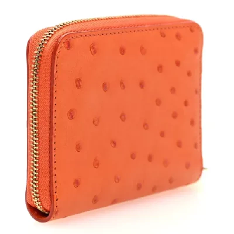 Louis Vuitton Ostrich Zippy Coin Purse Piment -FINAL SALE NO RETURNS
