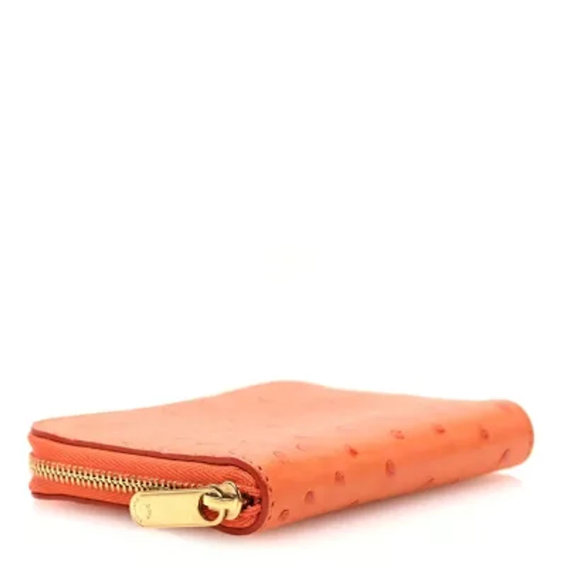 Louis Vuitton Ostrich Zippy Coin Purse Piment -FINAL SALE NO RETURNS