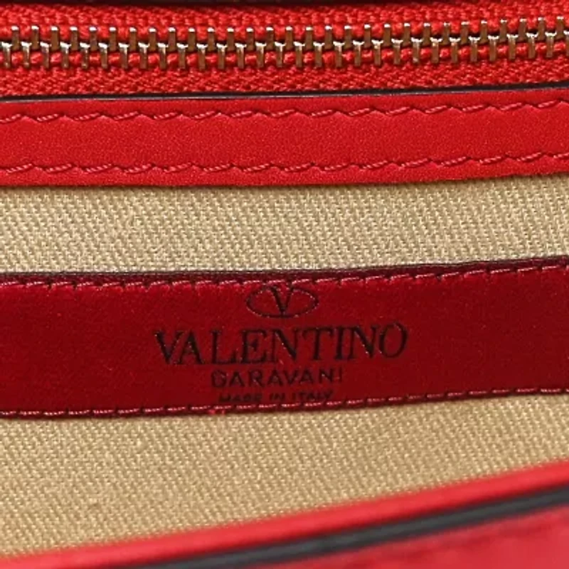 Valentino Garavani Vitello Medium Glam Lock Rockstud Flap Pop Apple -FINAL SALE NO RETURNS