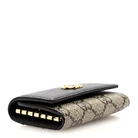 Gucci Dollar Calfskin GG Supreme Monogram GG Marmont 6 Key Holder Case Black Beige Ebony -FINAL SALE NO RETURNS