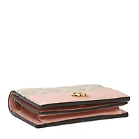 Gucci Dollar Calfskin GG Supreme Monogram GG Marmont Card Case Black Beige Ebony -FINAL SALE NO RETURNS