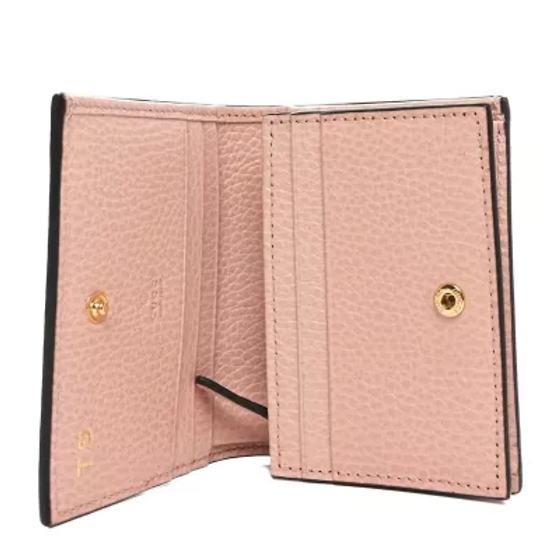 Gucci Dollar Calfskin GG Supreme Monogram GG Marmont Card Case Black Beige Ebony -FINAL SALE NO RETURNS