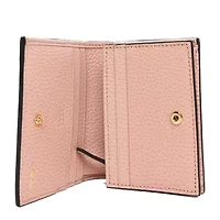 Gucci Dollar Calfskin GG Supreme Monogram GG Marmont Card Case Black Beige Ebony -FINAL SALE NO RETURNS