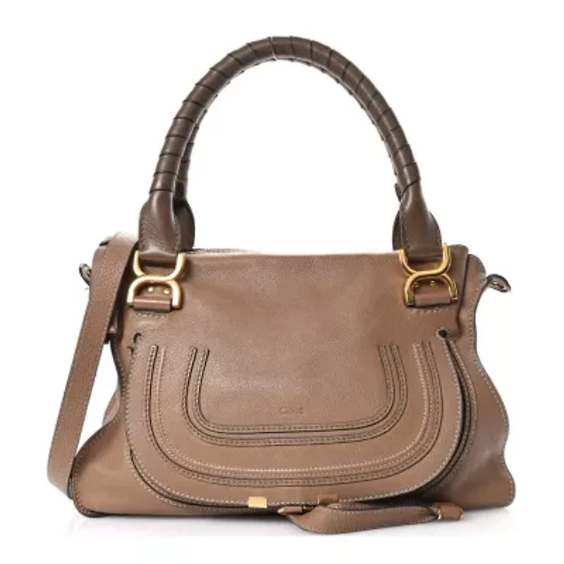 Chloe Calfskin Large Marcie Satchel Nut -FINAL SALE NO RETURNS