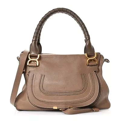 Chloe Calfskin Large Marcie Satchel Nut -FINAL SALE NO RETURNS