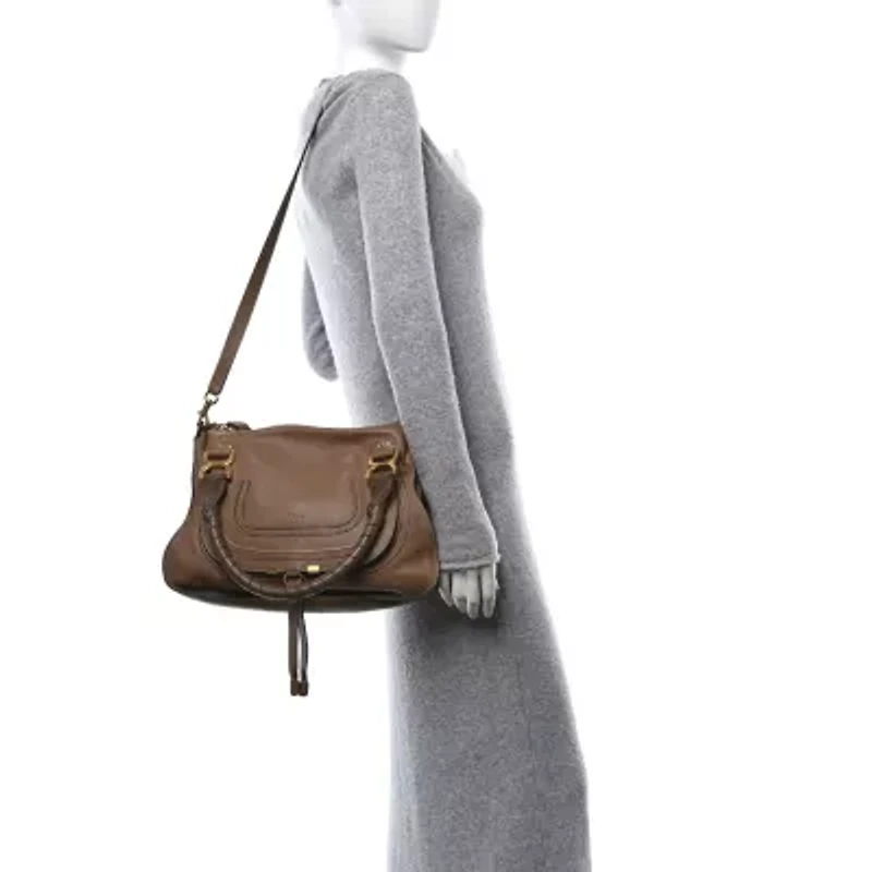 Chloe Calfskin Large Marcie Satchel Nut -FINAL SALE NO RETURNS