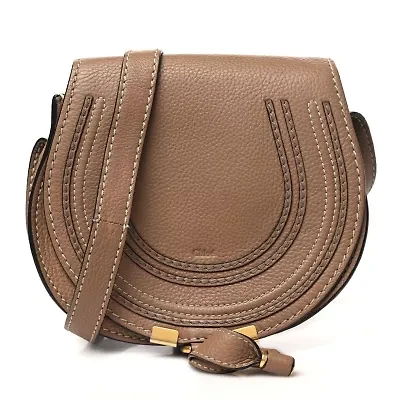 Chloe Grained Calfskin Small Marcie Saddle Bag Black -FINAL SALE NO RETURNS