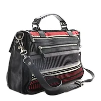 Proenza Schouler Mixed Woven Medium PS1 Satchel Black White Red -FINAL SALE NO RETURNS