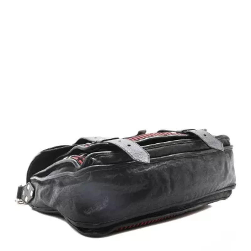 Proenza Schouler Mixed Woven Medium PS1 Satchel Black White Red -FINAL SALE NO RETURNS