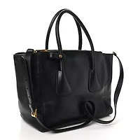 Prada Vitello Soft Twin Pocket Tote Black -FINAL SALE NO RETURNS