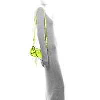 Balenciaga Agneau Arena Le Cagole Mini Purse With Chain Lime -FINAL SALE NO RETURNS