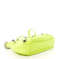 Balenciaga Agneau Arena Le Cagole Mini Purse With Chain Lime -FINAL SALE NO RETURNS