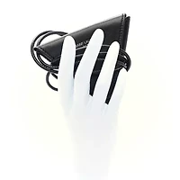 Saint Laurent Calfskin Triangle Coin Pouch Black -FINAL SALE NO RETURNS