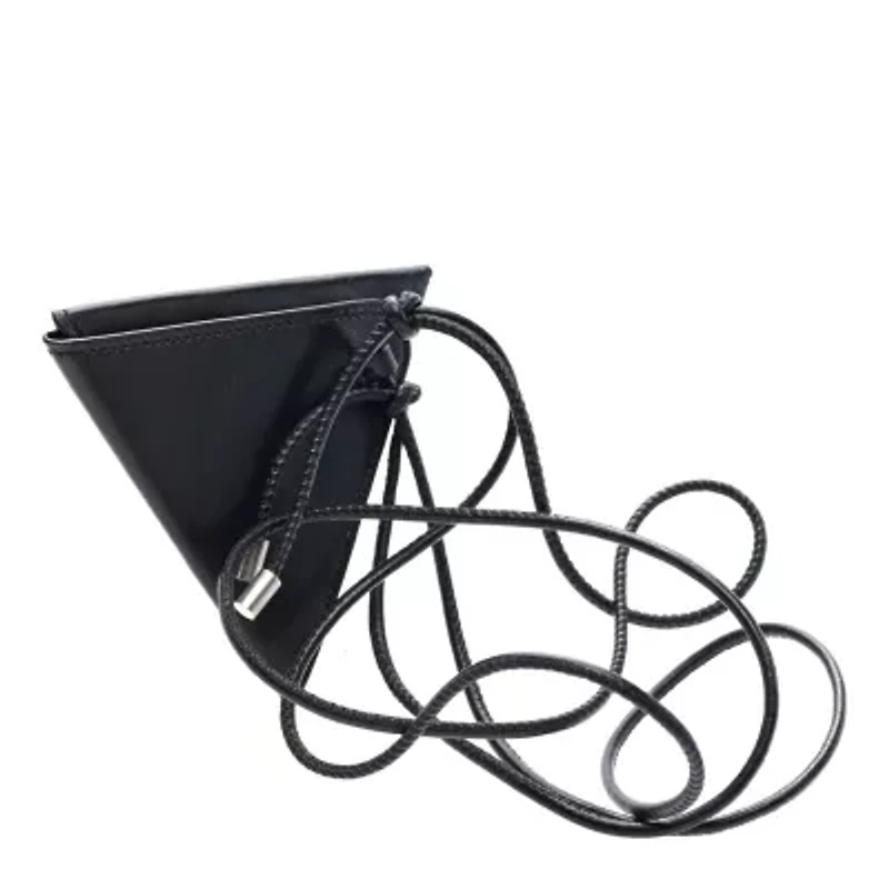 Saint Laurent Calfskin Triangle Coin Pouch Black -FINAL SALE NO RETURNS