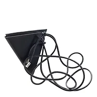 Saint Laurent Calfskin Triangle Coin Pouch Black -FINAL SALE NO RETURNS