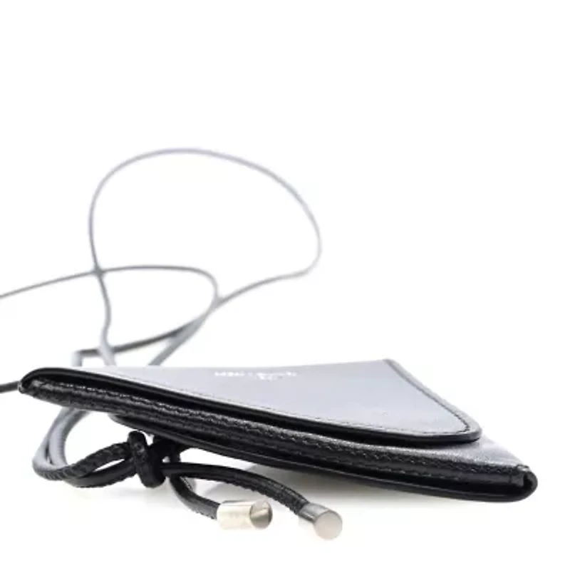 Saint Laurent Calfskin Triangle Coin Pouch Black -FINAL SALE NO RETURNS