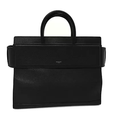 Givenchy Grained Calfskin Medium Horizon Satchel Black -FINAL SALE NO RETURNS