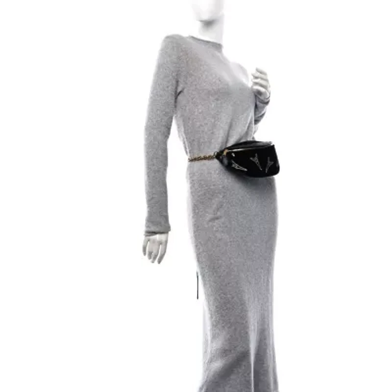 Balenciaga Velvet Embellished XXS Souvenir Belt Bag Black -FINAL SALE NO RETURNS