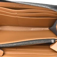 Jimmy Choo Calfskin Star Studded Zip Around Wallet Brown -FINAL SALE NO RETURNS