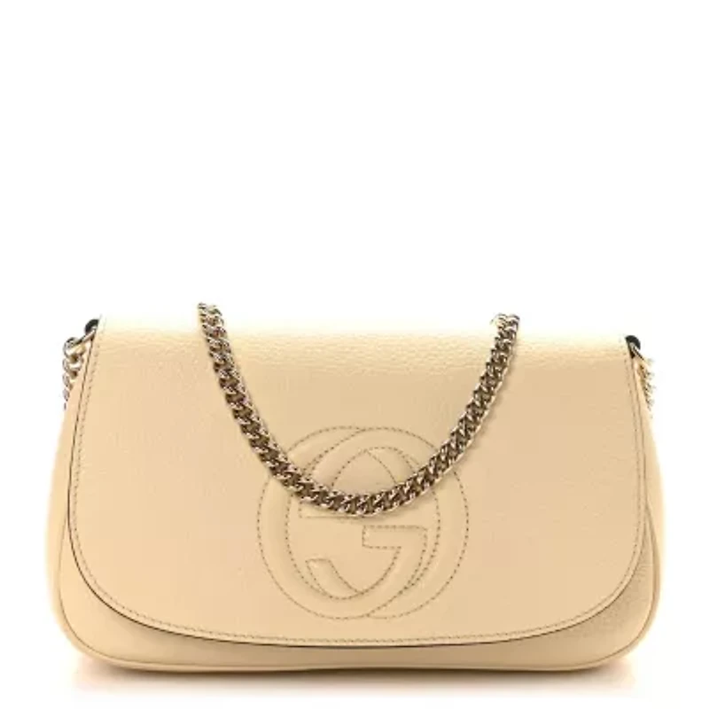 Gucci Cellarius Calfskin Medium Soho Flap Crossbody Ivoire -FINAL SALE NO RETURNS