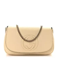 Gucci Cellarius Calfskin Medium Soho Flap Crossbody Ivoire -FINAL SALE NO RETURNS