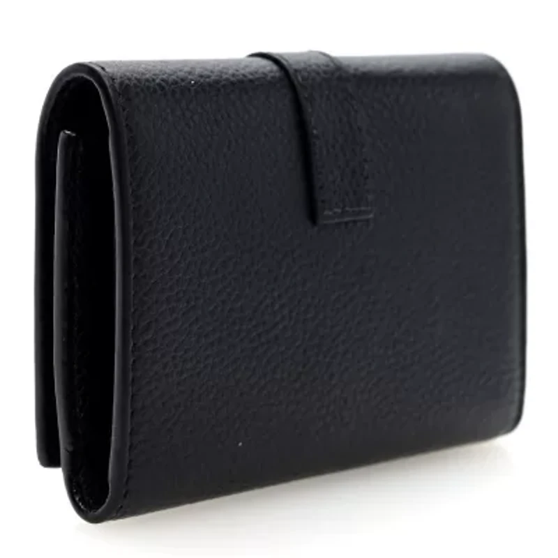 Saint Laurent Grain de Poudre Monogram Slim Key Case Black -FINAL SALE NO RETURNS