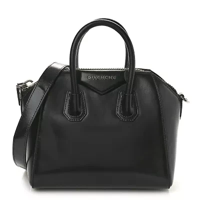 Givenchy Shiny Lord Calfskin Mini Antigona Black -FINAL SALE NO RETURNS