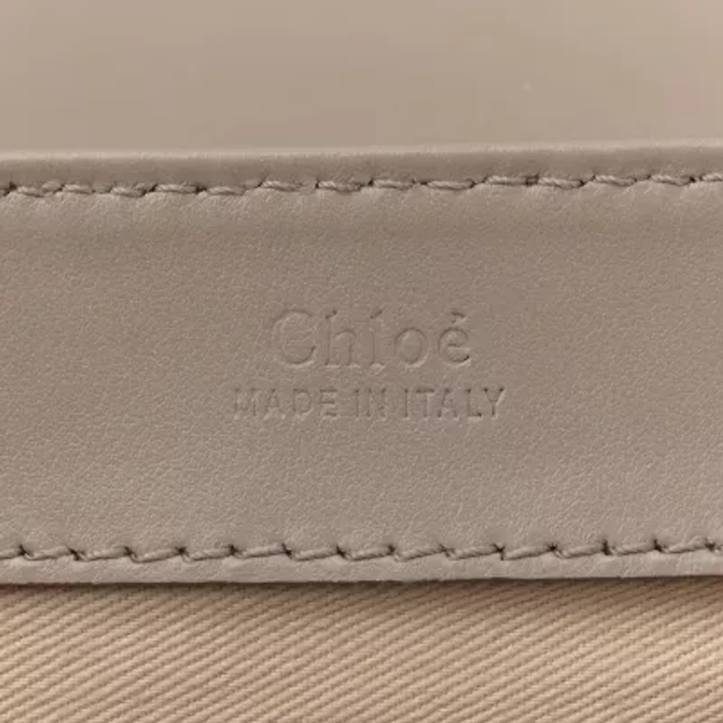 Chloe Shiny Calfskin Suede Small C Double Carry Bag Motty Grey -FINAL SALE NO RETURNS