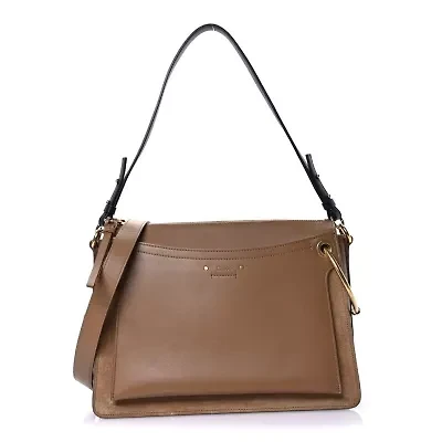 Chloe Calfskin Suede Medium Roy Bag Nut -FINAL SALE NO RETURNS