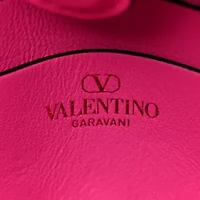 Valentino Garavani Satin Rhinestone Embellished Small Carry Secrets Bucket Bag Pink -FINAL SALE NO RETURNS