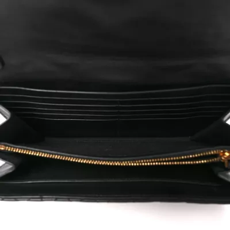Versace Lambskin Quilted Medusa Wallet on Chain Crossbody Black Gold -FINAL SALE NO RETURNS