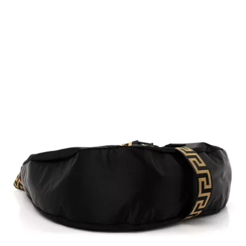Versace Nylon Greca Buckle Hobo Black -FINAL SALE NO RETURNS