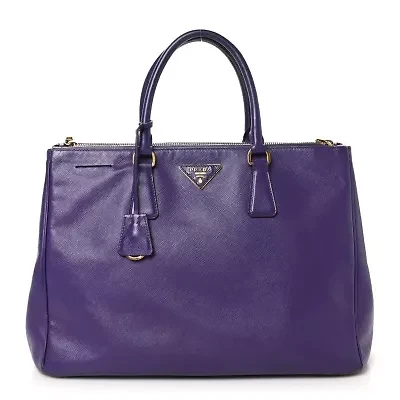 Prada Saffiano Large Galleria Double Zip Tote Viola -FINAL SALE NO RETURNS