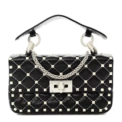 Valentino Lambskin Small Free Rockstud Spike Shoulder Bag Black -FINAL SALE NO RETURNS