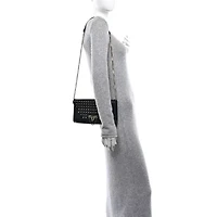 Valentino Calfskin Flap Wallet On Chain Black -FINAL SALE NO RETURNS