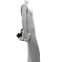 Balenciaga Faux Calfskin XXS Bistro Basket Black White -FINAL SALE NO RETURNS