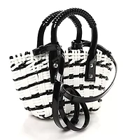 Balenciaga Faux Calfskin XXS Bistro Basket Black White -FINAL SALE NO RETURNS