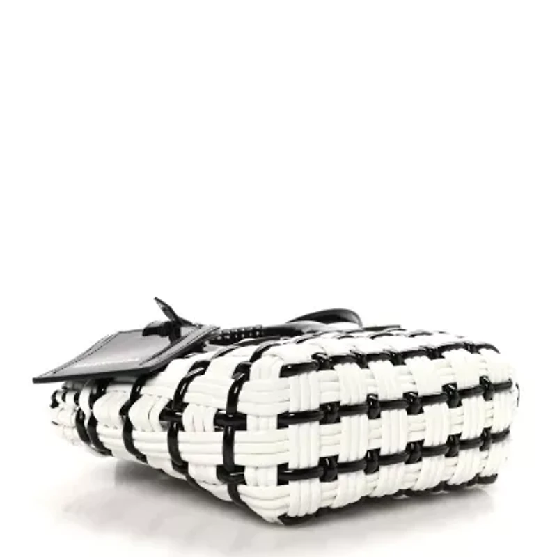 Balenciaga Faux Calfskin XXS Bistro Basket Black White -FINAL SALE NO RETURNS