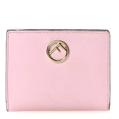 Fendi Vitello Cruise F is Fendi Compact Bi-fold Wallet Light Rose -FINAL SALE NO RETURNS