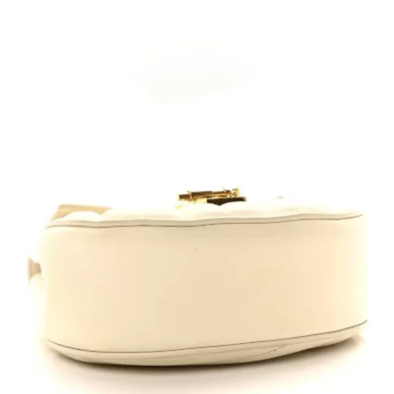 Chloe Calfskin Quilted Mini Drew Bijou Shoulder Bag Natural White -FINAL SALE NO RETURNS