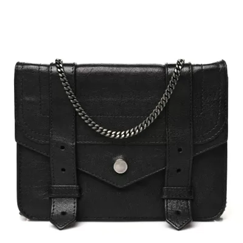 Proenza Schouler Lambskin Large PS1 Chain Wallet Black -FINAL SALE NO RETURNS