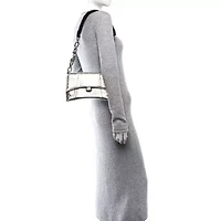 Balenciaga Metallic Calfskin Downtown Chain Shoulder Bag XS Silver -FINAL SALE NO RETURNS